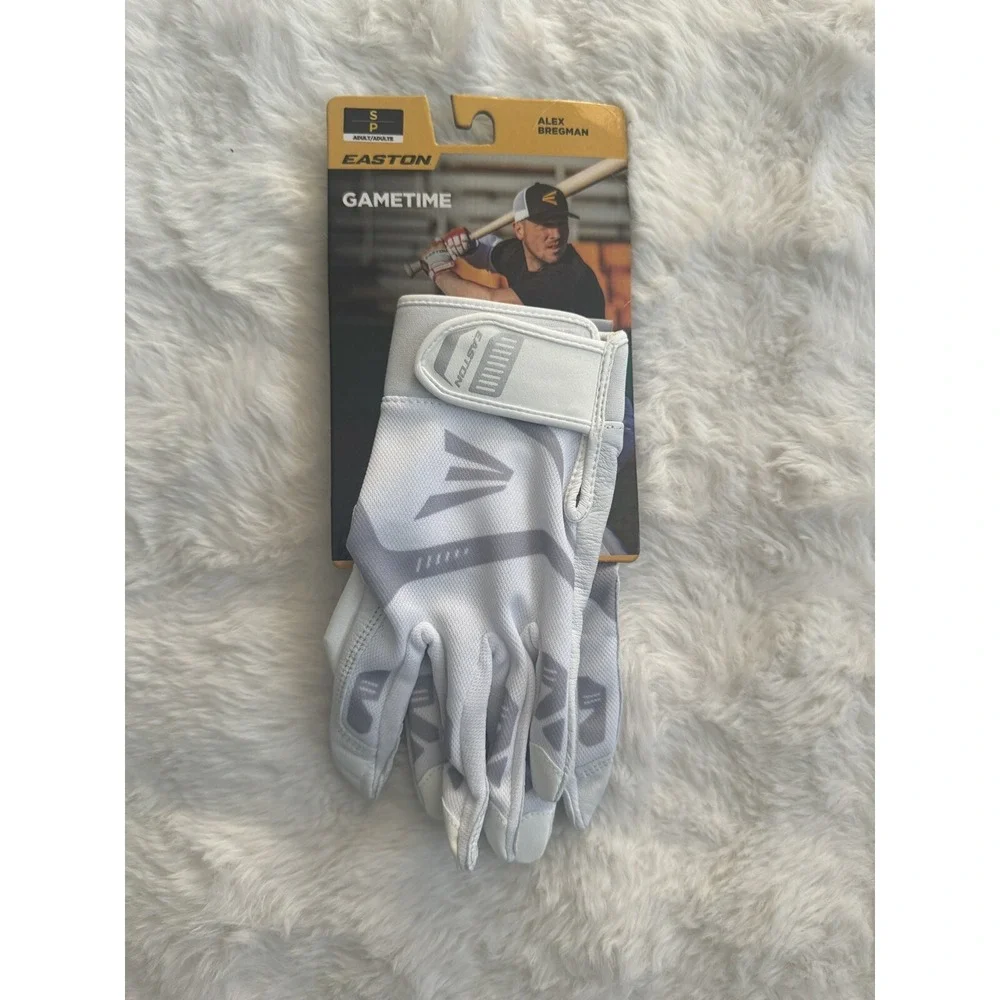 EASTON BASEBALL/SOFTBALL GAMETIME BATTING GLOVES Adult SMALL WHITE